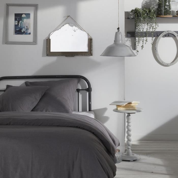 Duvet cover - TODAY - CHARME - Chambray - Dark gray Capucine - 240 x 220 cm