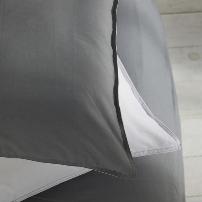 Duvet cover - TODAY - CHARME - 57 thread count cotton - Light grey x Dune Constance - 260 x 240 cm