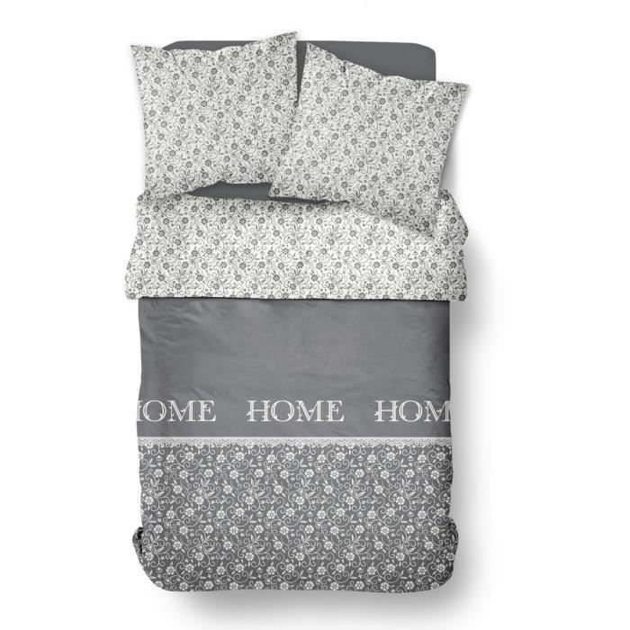Duvet cover - TODAY - CHARME - Chambray - Dark gray Capucine - 260 x 240 cm