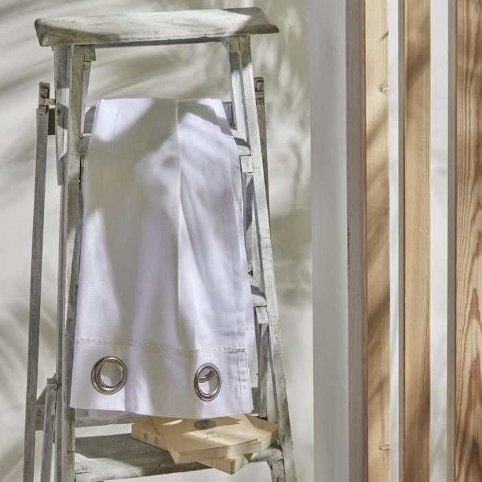 Voile curtain - TODAY - CHARME - chalk slub eyelets - 140 x 240 cm