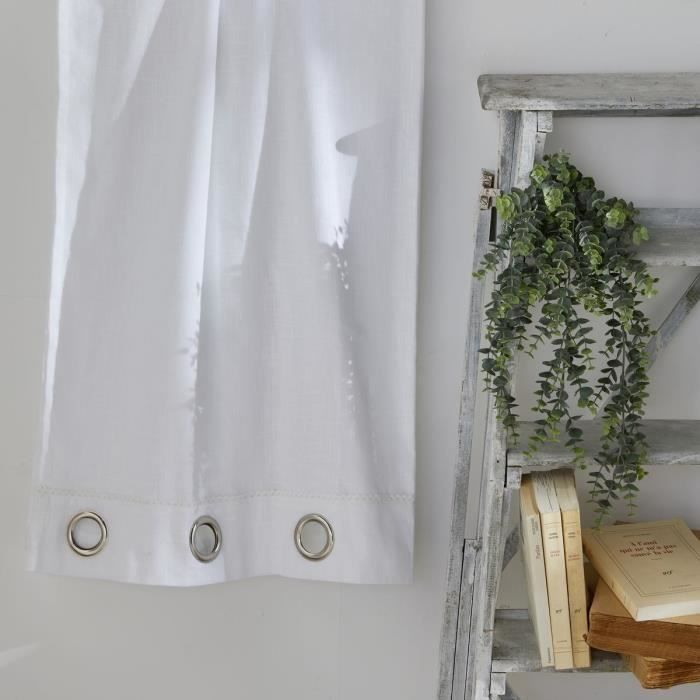 Voile curtain - TODAY - CHARME - chalk slub eyelets - 140 x 240 cm