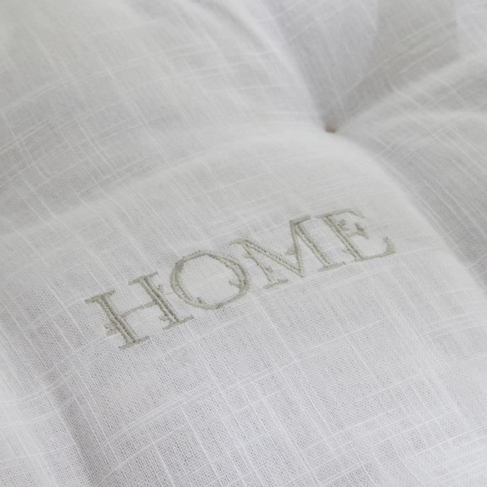 Floor cushion - TODAY - CHARME - Slub x Chambray x Broderie Capucine - 40 x 40 x 10 cm