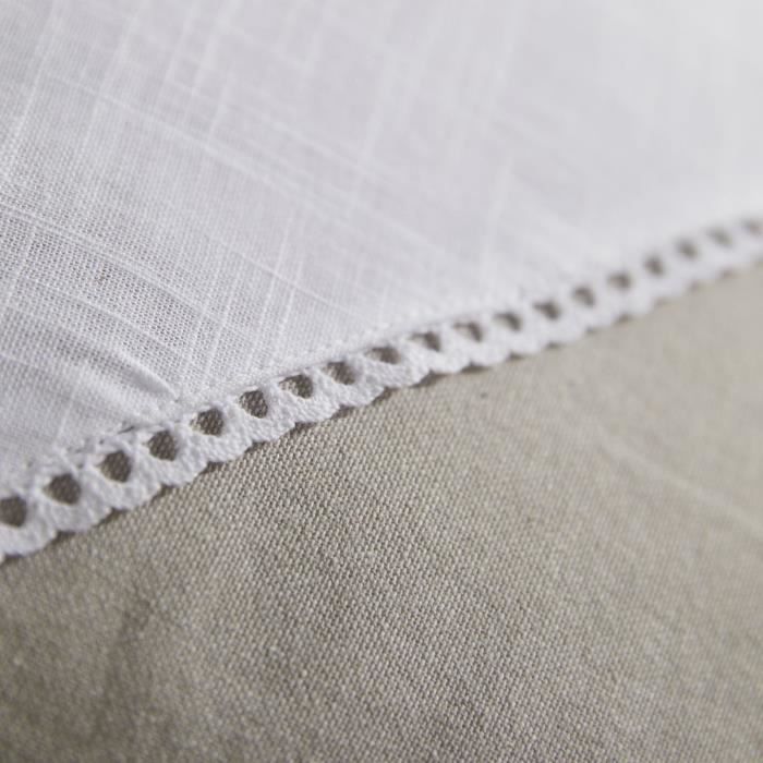 Cushion - TODAY - CHARME - Slub x Chambray x Pompon Berenice - 40 x 40 cm