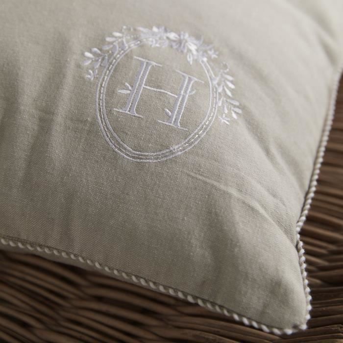 Cushion - TODAY - CHARME - Chambray x Petite broderie Berenice - 40 x 40 cm