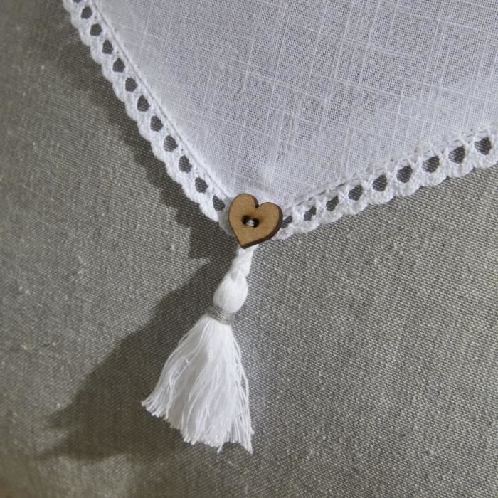 Cushion - TODAY - CHARME - Slub x Chambray x Pompon Capucune - 40 x 40 cm