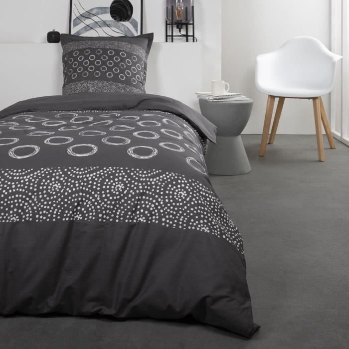 TODAY Cotton bed set for 1 person - 140x200 cm - Gael Gray Print