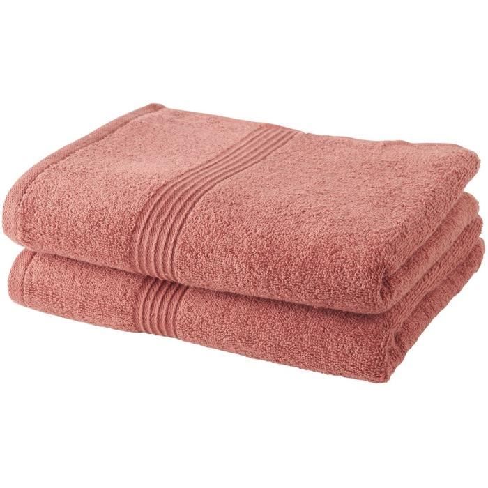 TODAY Set of 2 100% Cotton Bath Towels - 50x100 cm - Terracotta