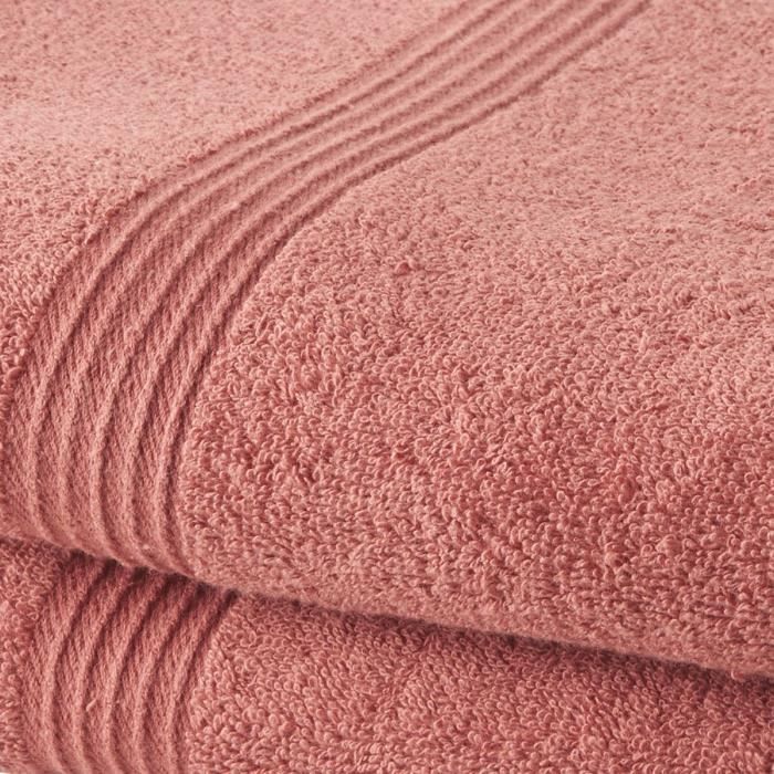TODAY Set of 2 100% Cotton Bath Towels - 50x100 cm - Terracotta
