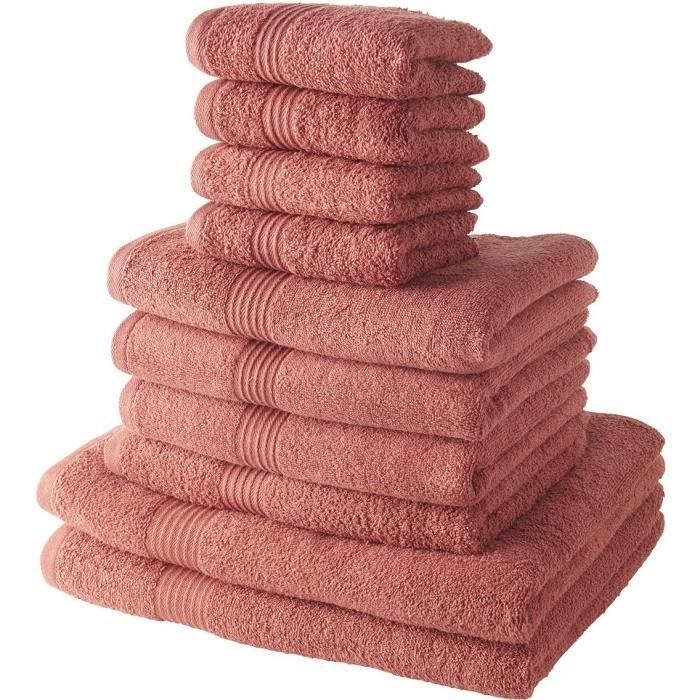 TODAY Set of 4 Guest Towels 30x50 cm + 4 Bath Towels 50x100 cm + 2 Bath Towels 70x130 cm 100% Terracotta cotton