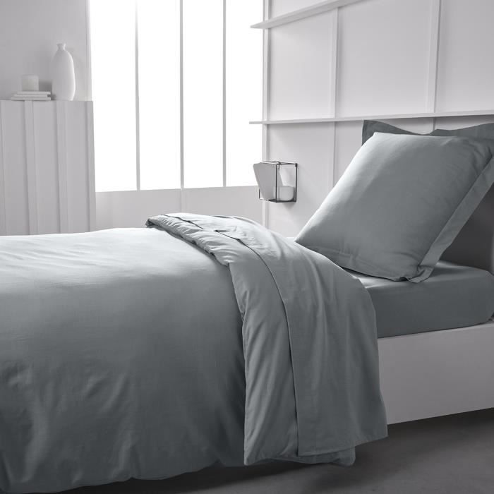 TODAY ESSENTIAL TODAY CHARD - 90 x 190+25 cm - 1 person - 100% Cotton Jersey - Steel