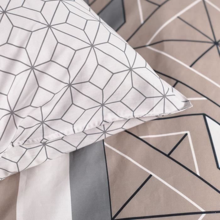 Double bed set -TODAY - 240x200 cm - 100% Cotton - Beige, Black and White