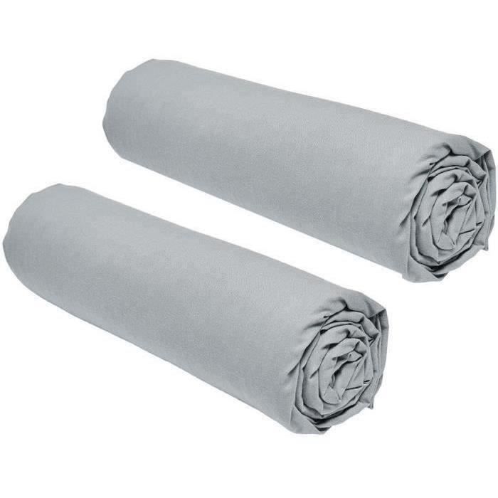 Set of 2 Teday Essential Curses - 90 x 190 cm - 1 person - 100% cotton - Steel