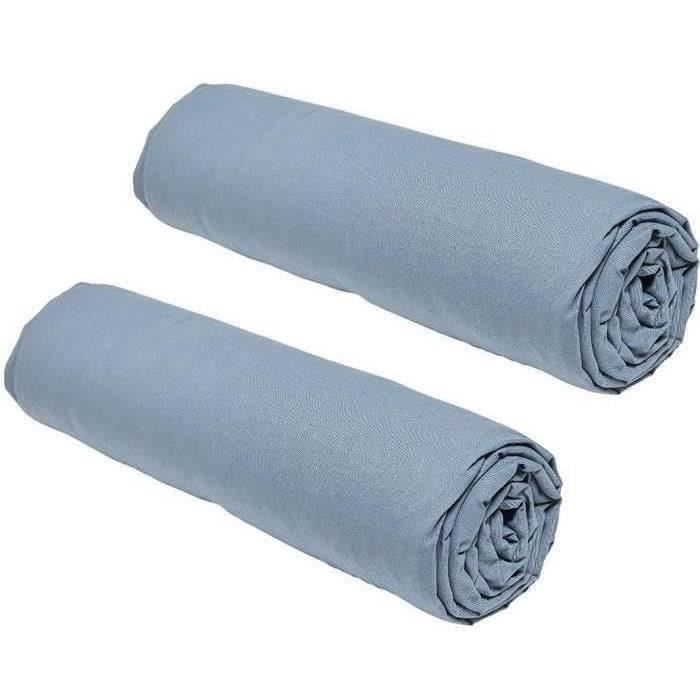 Set of 2 sheets covers today essential - 140 x 190 cm - 2 people - 100% cotton - denim