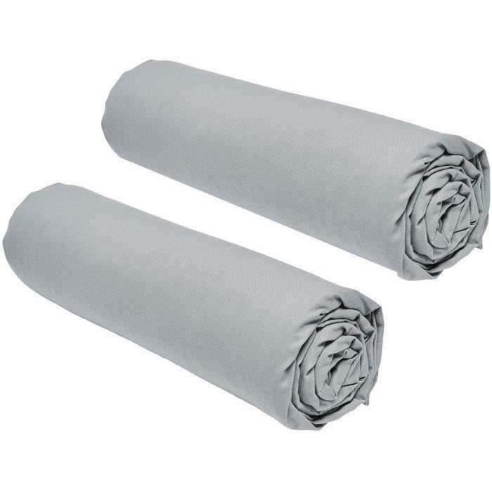 Lot of 2 sheets covers today essential - 160 x 200 cm - 2 100% cotton personal - steel