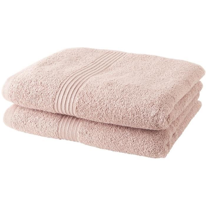 Set of 2 TODAY towels 50x90 cm 100% Cotton - Sand rose