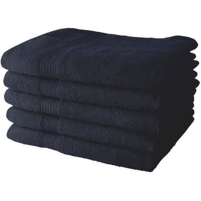 Set of 5 TODAY Bath Towels 70x130 cm 100% Cotton - Navy