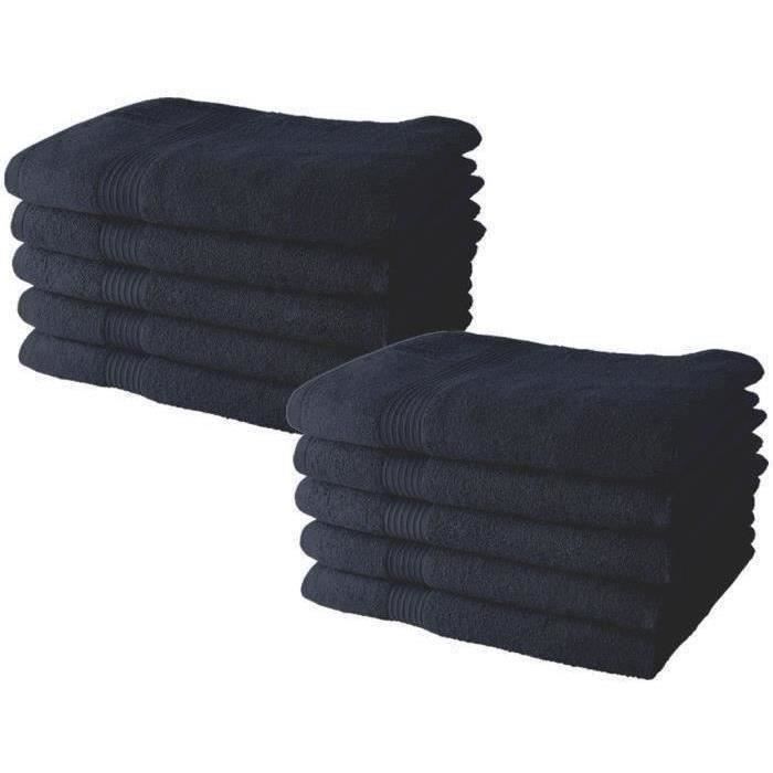 Set of 10 TODAY Hand Towels 50x90 cm 100% Cotton - Navy