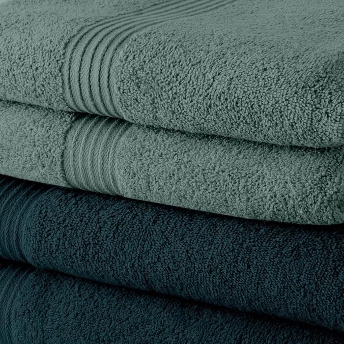 Set of 10 TODAY towels 50x90 cm 100% Cotton - 5 peacock + 5 cecidon