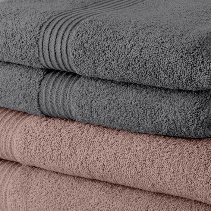 Set of 10 TODAY towels 50x90 cm 100% Cotton - 5 sand roses + 5 steel