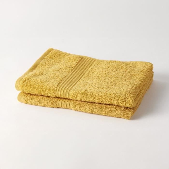 TODAY Essential - Set of 2 hand towels 50x90 cm 100% Cotton, ocher color