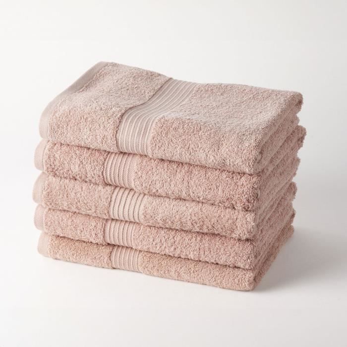TODAY Essential - Set of 5 bath sheets 70x130 cm 100% Cotton, pink color