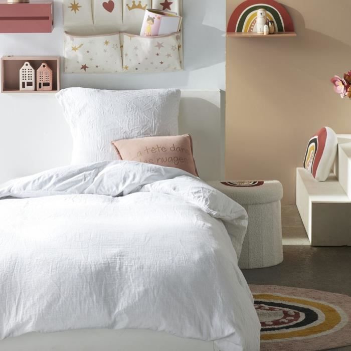 Bedding set - TODAY - 123318 - 1 person - 140x200 cm - Plain cotton gauze - Chalk