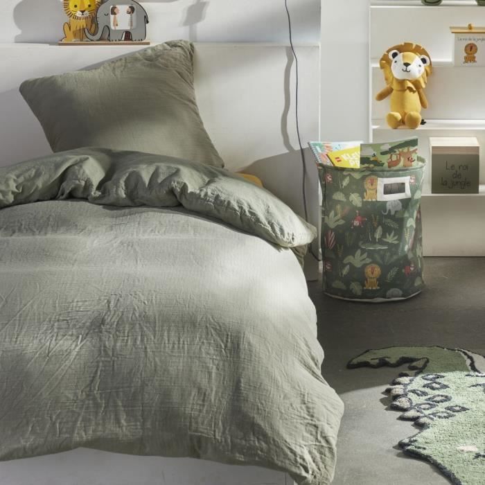 Bedding set - TODAY - 123327 - 1 person - 140x200 cm - Plain cotton gauze - Sage