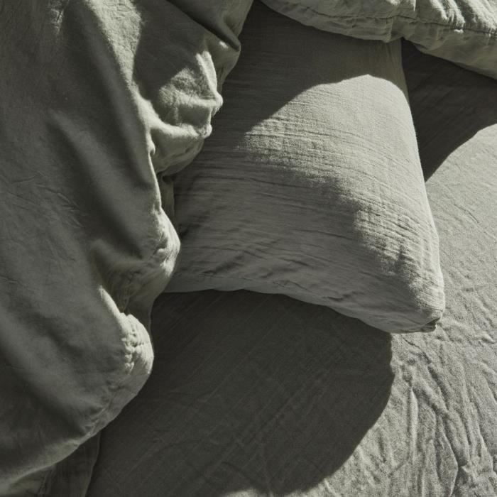 Bedding set - TODAY - 123329 - 2 people - 260x240cm - Plain cotton gauze - Sage