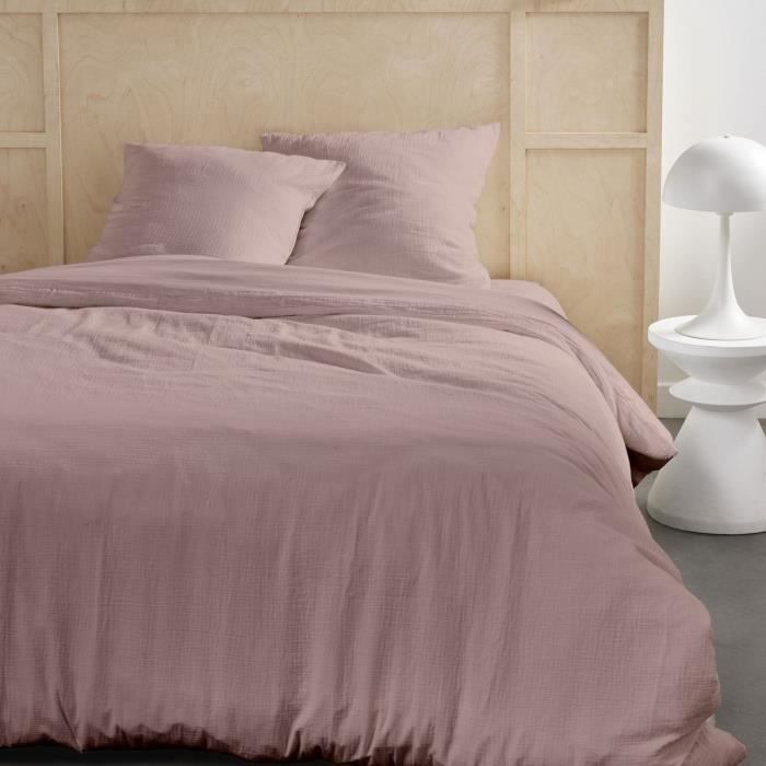 Bedding set - TODAY - 123667 - 2 people - 260x240cm - Plain cotton gauze - Sand rose