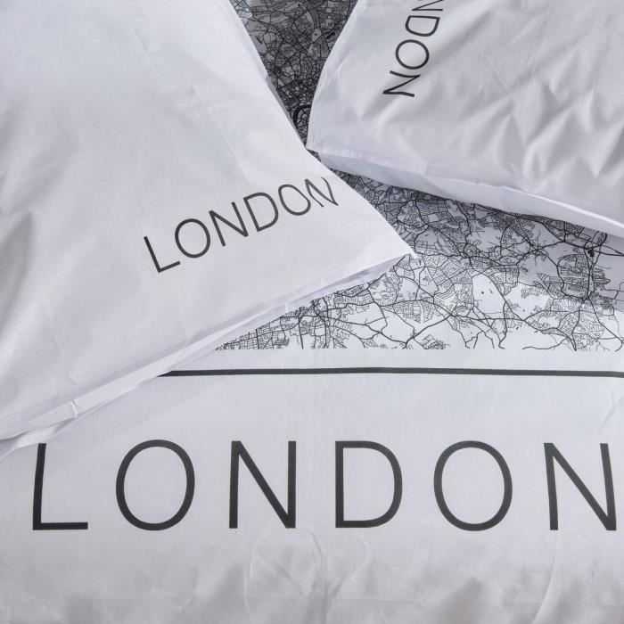 Bedding set - TODAY - JAVA - 2 people - 240x220 cm - Cotton - London print - White