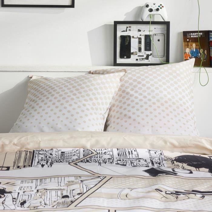 Bedding set - TODAY - JAVA - 2 people - 240x220 cm - Cotton - Manga print - Beige