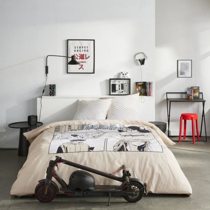 Bedding set - TODAY - JAVA - 2 people - 240x220 cm - Cotton - Manga print - Beige