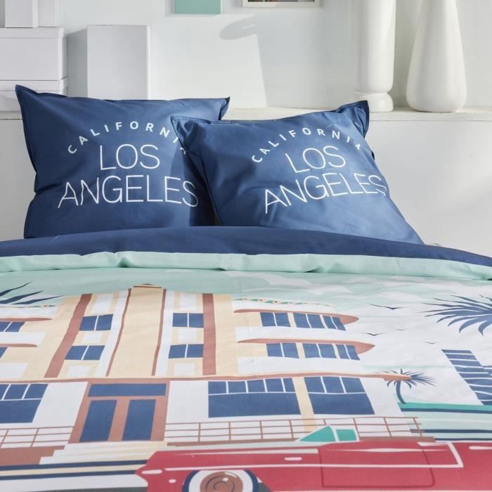 Bedding set - TODAY - JAVA - 2 people - 240x220 cm - Cotton - Los Angeles print - Blue