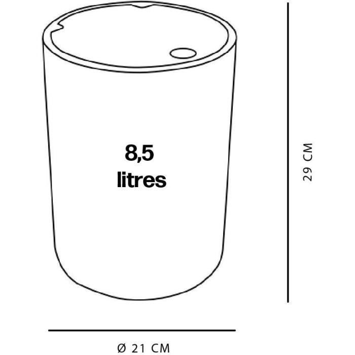 Bathroom trash can - TODAY - UTILITY - 8.5 L - Ø 21 xx H 29 cm - Polypropylene - Green