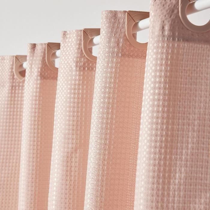 Waffle Shower Curtain - Pink - Polyester - 180 x 200 cm - 12 Hooks - UTILITY - TODAY