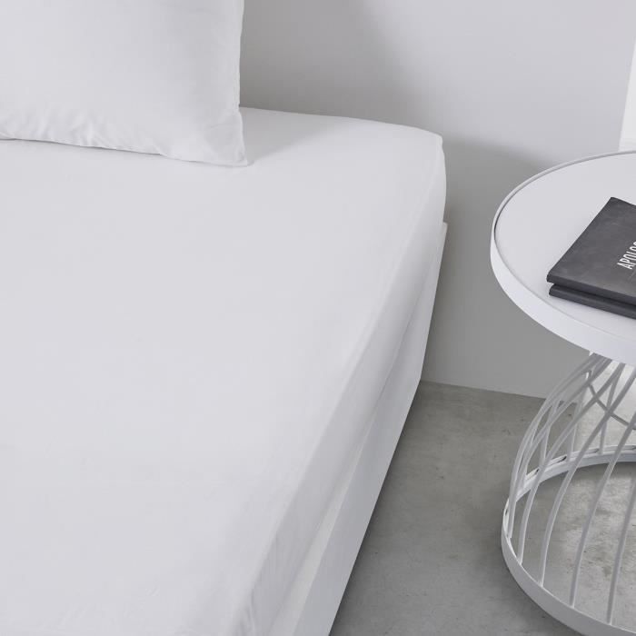 Drap cover teday essential - 160 x 200+30 cm - 2 people - 100% uni cotton - chalk