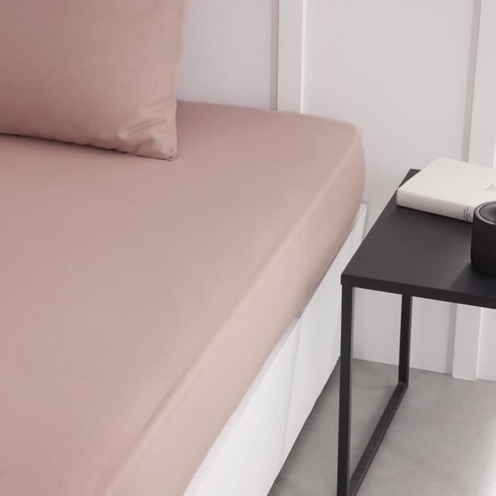 TODAY ESSENTIAL TODAY CHARG - 160 x 200+30 cm - 2 people - 100% UNE cotton - Sand pink