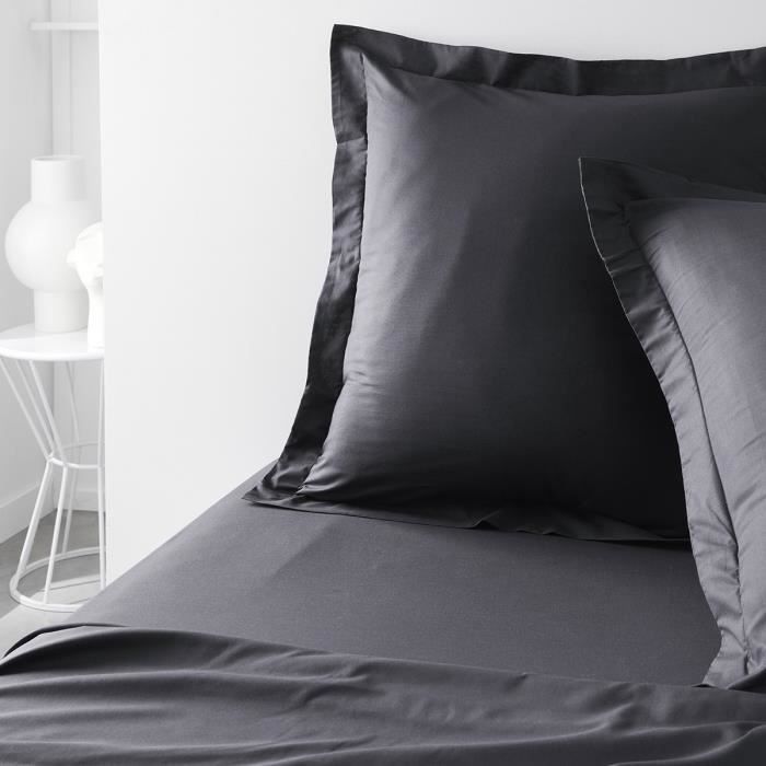Pillowcase TODAY Essential - 63 x 63+5 cm - 100% UNE cotton - charcoal