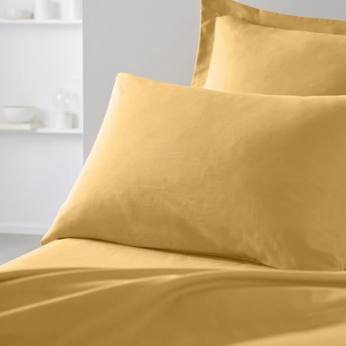 Pillow pillowcase Today Essential - 50 x 70+5 cm - 100% UNE cotton - Ocher