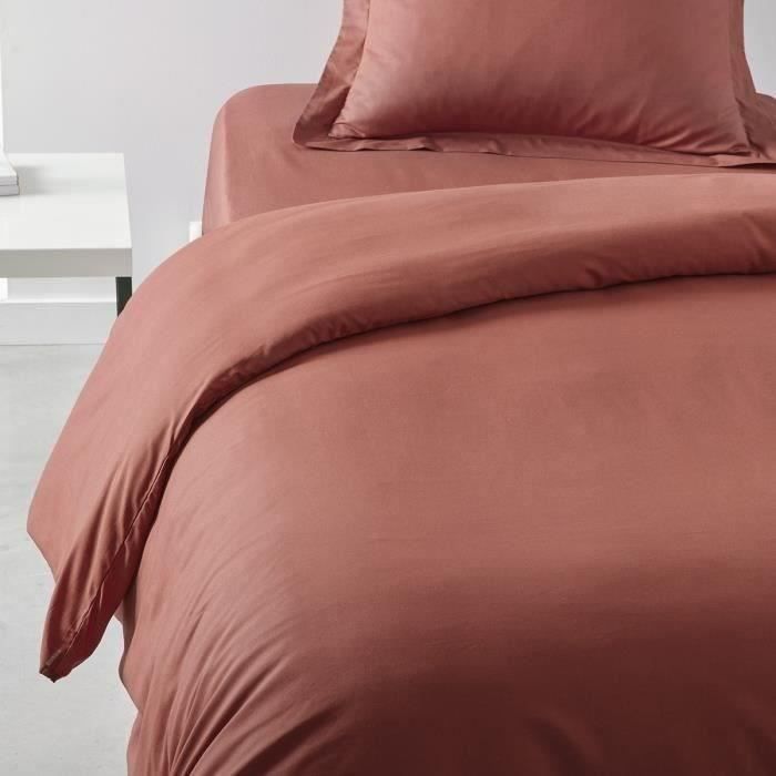 Duvet cover Today Essential - 140 x 200 cm - 1 person - 100% UNI cotton - Terracotta