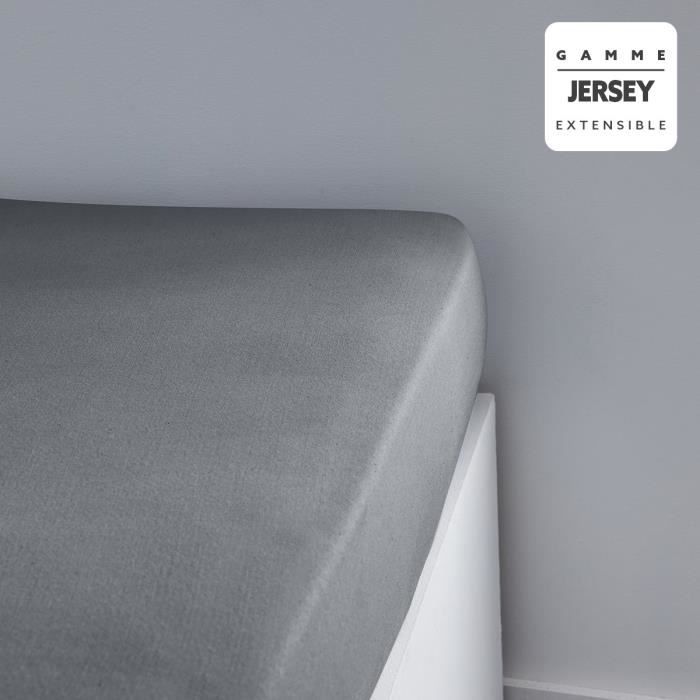 TODAY ESSENTIAL TODAY CHARG - 160 x 200+25 cm - 1 person - 100% Cotton Jersey - Steel