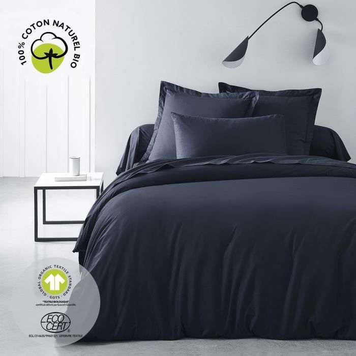 Fitted sheet - TODAY - 160 x 200 cm + 30 cm - Cotton - Organic Navy