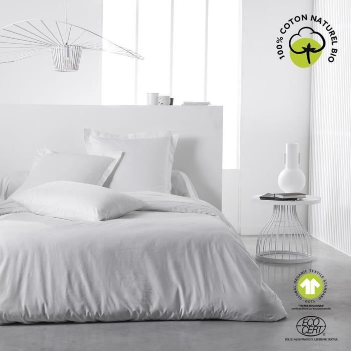 Fitted sheet - TODAY - 180 x 200 cm + 30 cm - Cotton - Organic Chalk