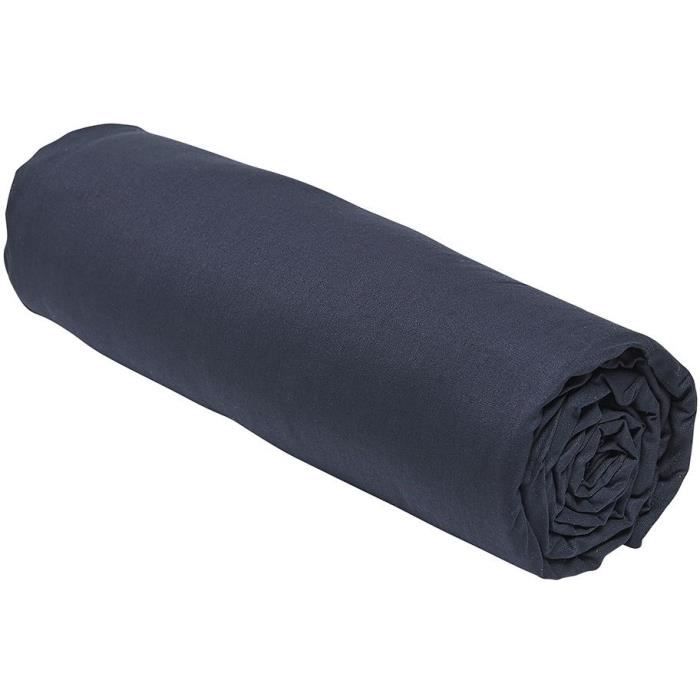 Fitted sheet - TODAY - 180 x 200 cm + 30 cm - Cotton - Organic Navy