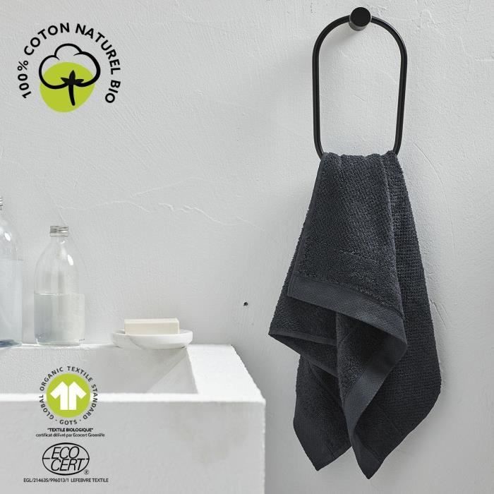 Bath towel - TODAY - 50 x 90 cm - Cotton - Organic Charcoal