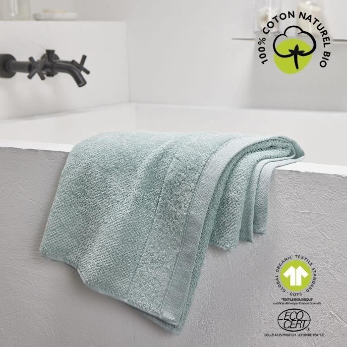 Bath towel - TODAY - 50 x 90 cm - Cotton - Organic Celadon