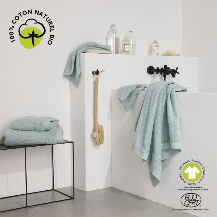 Bath towel - TODAY - 50 x 90 cm - Cotton - Organic Celadon