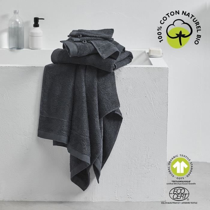 Bath towel - TODAY - 70 x 130 cm - Cotton - Organic Charcoal