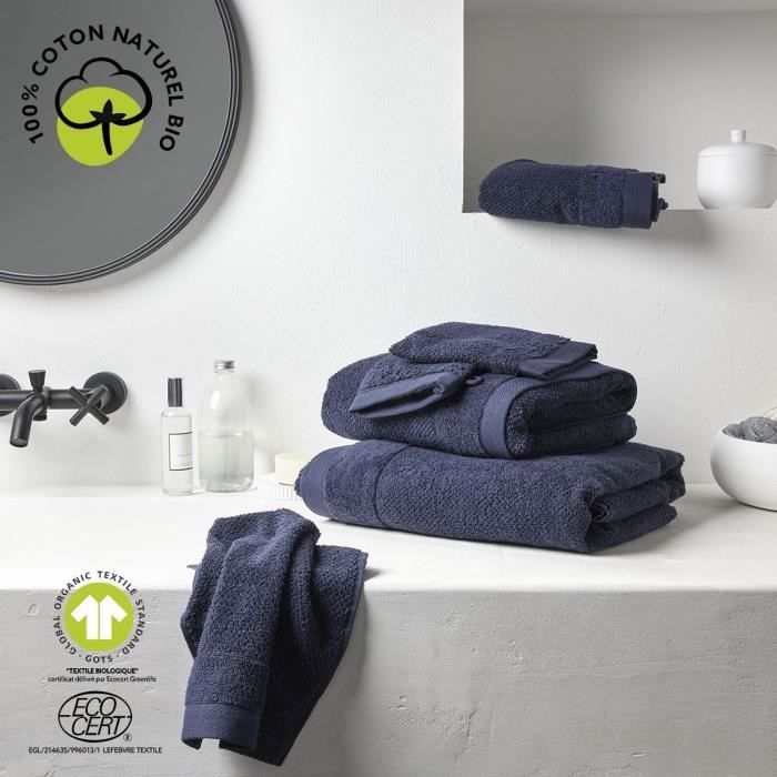 Bath sheet - TODAY - 70 x 130 cm - Cotton - Organic Navy