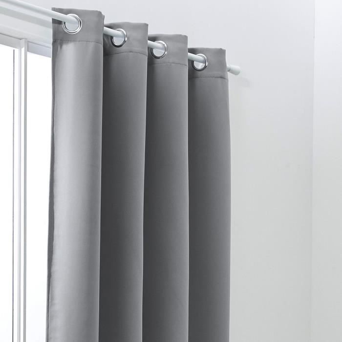 TODAY Essential Plain Blackout Curtain - 140 x 240 cm - Steel